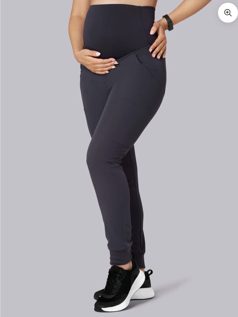 Mandala Maternity High-Waist Jogger Scrubs Pewter Gray Small NWOT
